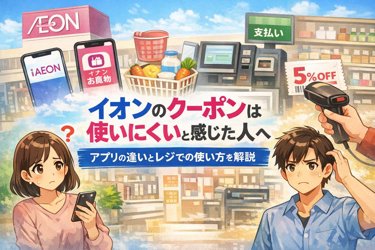イオンのクーポンは使いにくいと感じた人へ｜アプリの違いとレジでの使い方を解説