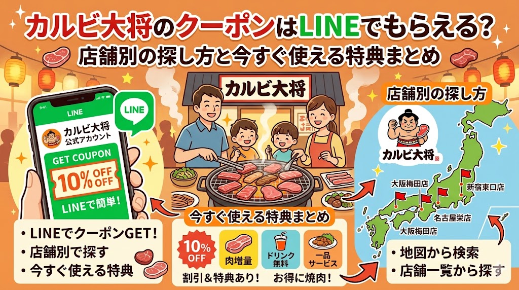 カルビ大将のクーポンはLINEでもらえる？店舗別の探し方と今すぐ使える特典まとめ