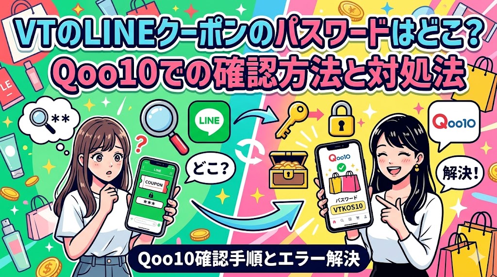VTのLINEクーポンのパスワードはどこ?Qoo10での確認方法と対処法