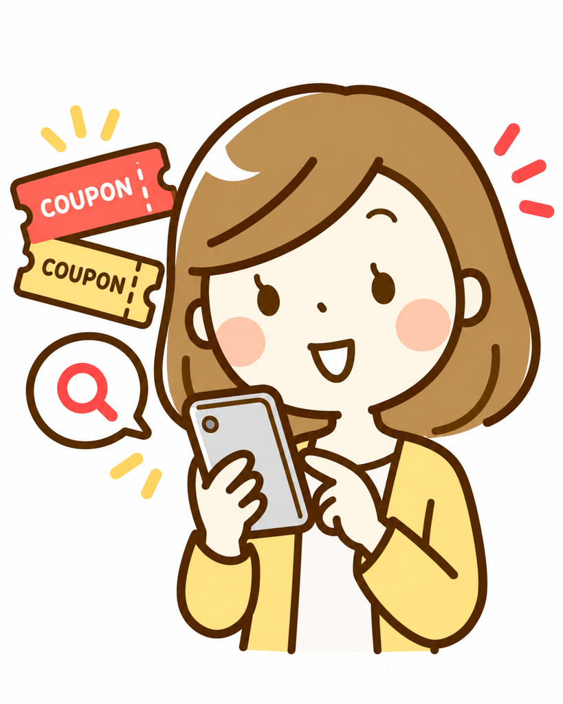 クーポンを探す女性