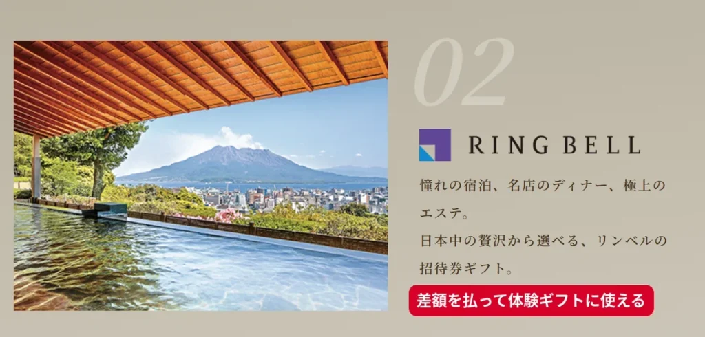 dカード年間ご利用額特典の交換先リンベル（RING BELL）の体験ギフト