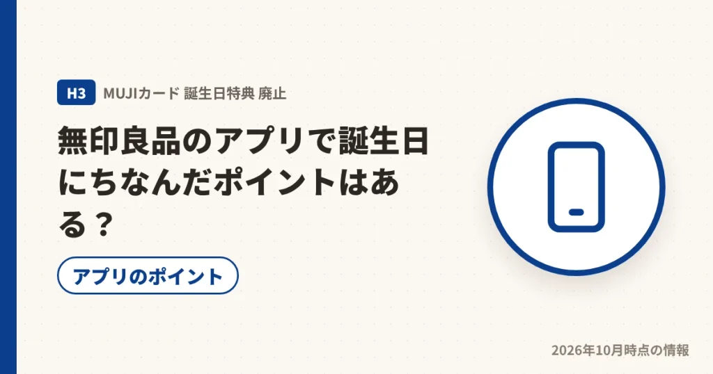 無印良品のアプリで誕生日ポイントの代わりに貯まるポイントを解説する見出し画像