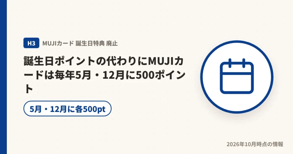 MUJIカードの毎年5月・12月500ポイント特典の見出し画像