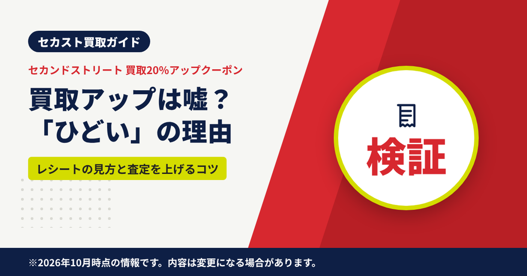 セカンドストリートの買取アップは嘘か、買取がひどいと言われる理由を解説する見出しのアイキャッチ