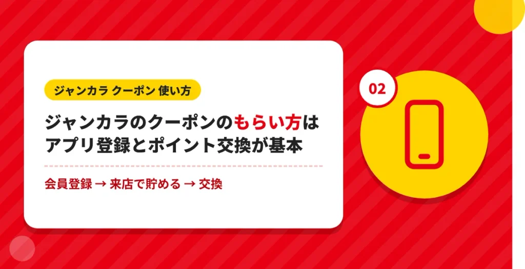 ジャンカラのクーポンのもらい方はアプリ登録とポイント交換