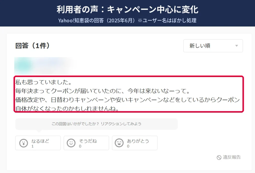 湘南美容外科のクーポンがなくなったのではという知恵袋の回答