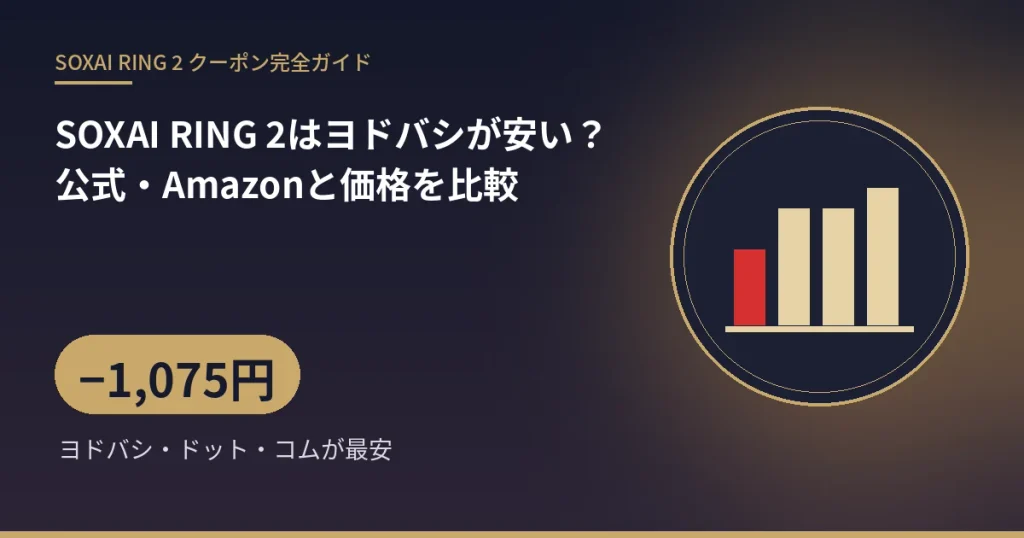 SOXAI RING 2はヨドバシが安い?公式・Amazonと価格を比較:−1,075円(ヨドバシ・ドット・コムが最安)
