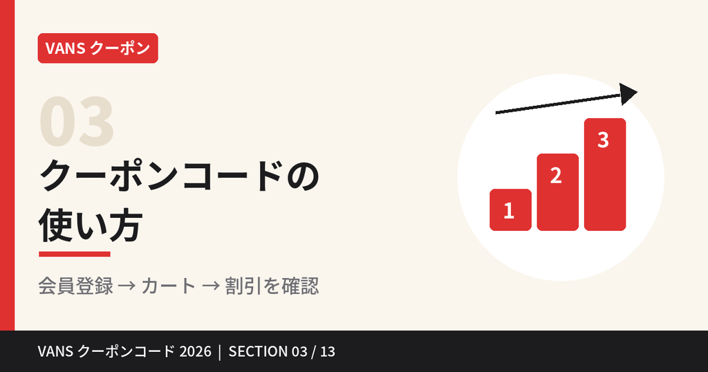 VANSクーポンコードの使い方｜会員登録からカートで割引を確認するまで